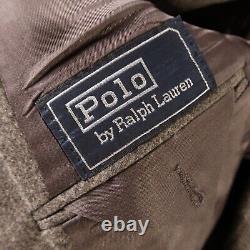 VINTAGE Polo Ralph Lauren Jacket Gray Striped Flannel Wool Union Made in USA 43L