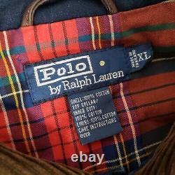 VINTAGE Polo Ralph Lauren Jacket Mens Extra Large Blue Plaid Lined Chore Barn XL