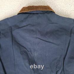 VINTAGE Polo Ralph Lauren Jacket Mens Extra Large Blue Plaid Lined Chore Barn XL