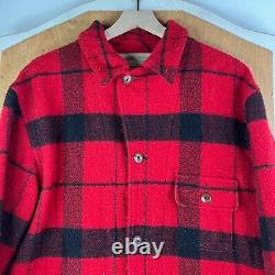 VINTAGE Polo Ralph Lauren Jacket Mens Large Red Buffalo Plaid Sportsman Mackinaw