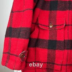 VINTAGE Polo Ralph Lauren Jacket Mens Large Red Buffalo Plaid Sportsman Mackinaw