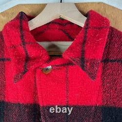VINTAGE Polo Ralph Lauren Jacket Mens Large Red Buffalo Plaid Sportsman Mackinaw