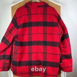 VINTAGE Polo Ralph Lauren Jacket Mens Large Red Buffalo Plaid Sportsman Mackinaw
