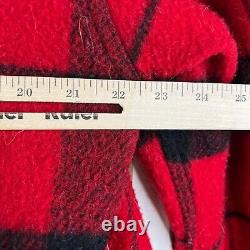 VINTAGE Polo Ralph Lauren Jacket Mens Large Red Buffalo Plaid Sportsman Mackinaw