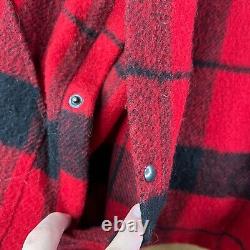 VINTAGE Polo Ralph Lauren Jacket Mens Large Red Buffalo Plaid Sportsman Mackinaw