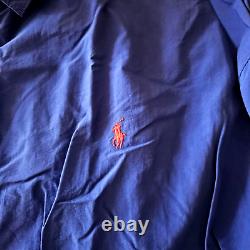 VINTAGE! Polo Ralph Lauren Jacket Windbreaker Men XL Zip Nylon Cobalt Blue New