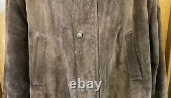 VINTAGE Polo Ralph Lauren MENS Suede Jacket Brown Quilted Sz XL TALL NICE