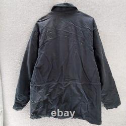 VINTAGE Polo Ralph Lauren Men Jacket Medium Black Wool Quilt Lined Chore Barn