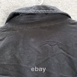 VINTAGE Polo Ralph Lauren Men Jacket Medium Black Wool Quilt Lined Chore Barn