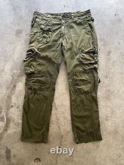 VINTAGE Polo Ralph Lauren Military Cargo Pants 36x34 Green Paratrooper Flight EC