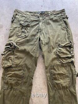 VINTAGE Polo Ralph Lauren Military Cargo Pants 36x34 Green Paratrooper Flight EC