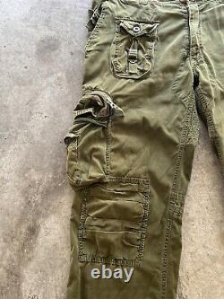 VINTAGE Polo Ralph Lauren Military Cargo Pants 36x34 Green Paratrooper Flight EC