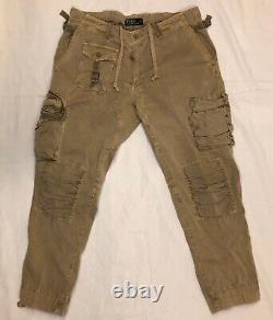 VINTAGE Polo Ralph Lauren Military Cargo Pants 38x30 Khaki Paratrooper Flight