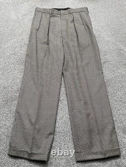 VINTAGE Polo Ralph Lauren Pants 34X30 Houndstooth Made USA Pleated Mens