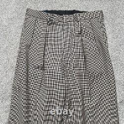 VINTAGE Polo Ralph Lauren Pants 34X30 Houndstooth Made USA Pleated Mens