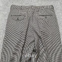 VINTAGE Polo Ralph Lauren Pants 34X30 Houndstooth Made USA Pleated Mens