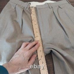VINTAGE Polo Ralph Lauren Pants Men 34x34 Beige Tweed Cotton Herringbone Pleated