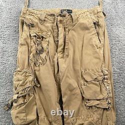 VINTAGE Polo Ralph Lauren Pants Mens 33x32 Brown Paratrooper Flight Cargo Combat