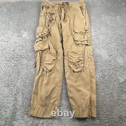 VINTAGE Polo Ralph Lauren Pants Mens 33x32 Brown Paratrooper Flight Cargo Combat