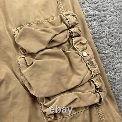 VINTAGE Polo Ralph Lauren Pants Mens 33x32 Brown Paratrooper Flight Cargo Combat