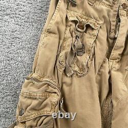 VINTAGE Polo Ralph Lauren Pants Mens 33x32 Brown Paratrooper Flight Cargo Combat
