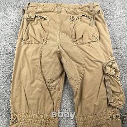 VINTAGE Polo Ralph Lauren Pants Mens 33x32 Brown Paratrooper Flight Cargo Combat