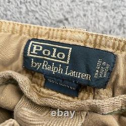 VINTAGE Polo Ralph Lauren Pants Mens 33x32 Brown Paratrooper Flight Cargo Combat