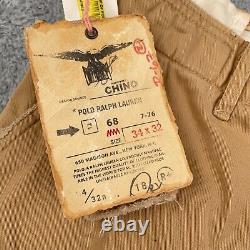 VINTAGE Polo Ralph Lauren Pants Mens 34x32 Khaki Chino Military Standard Issue
