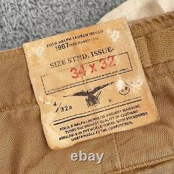 VINTAGE Polo Ralph Lauren Pants Mens 34x32 Khaki Chino Military Standard Issue
