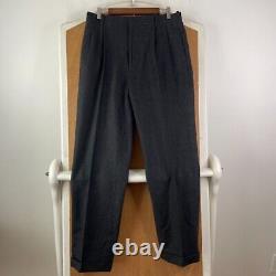 VINTAGE Polo Ralph Lauren Pants Mens 34x34 Gray Tweed Wool Herringbone Pleated
