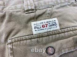 VINTAGE Polo Ralph Lauren Pants Mens 36x34 Brown Cargo Button Fly Paratrooper