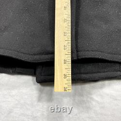 VINTAGE Polo Ralph Lauren Pea Coat Mens XXL 2XL Black Double Breasted Heavy Wool