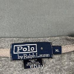VINTAGE Polo Ralph Lauren Polo Bear Basketball Crewneck Sweatshirt XL Grey VTG