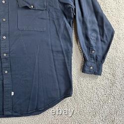 VINTAGE Polo Ralph Lauren Shirt Mens Large Blue Button Up Rayon Casual Singapore