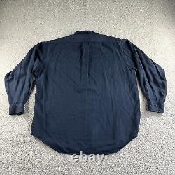 VINTAGE Polo Ralph Lauren Shirt Mens Large Blue Button Up Rayon Casual Singapore