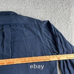 VINTAGE Polo Ralph Lauren Shirt Mens Large Blue Button Up Rayon Casual Singapore