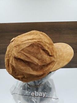 VINTAGE Polo Ralph Lauren Suede Leather RL Hat Newsboy One Size Ball Cap