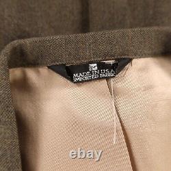 VINTAGE Polo Ralph Lauren Suit M Green Herringbone Striped Wool Tweed 42R 34x30
