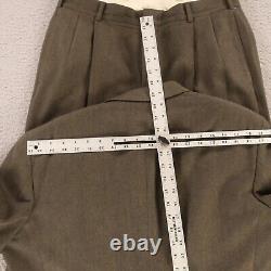 VINTAGE Polo Ralph Lauren Suit M Green Herringbone Striped Wool Tweed 42R 34x30
