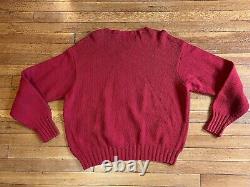 VINTAGE Polo Ralph Lauren Sweater Men's Extra Large Red Cool Bear Hand Knit