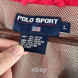 VINTAGE Polo Sport Jacket Mens Large Ralph Lauren Windbreaker Sportsman Cookie