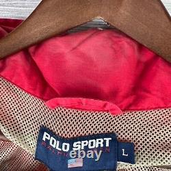 VINTAGE Polo Sport Jacket Mens Large Ralph Lauren Windbreaker Sportsman Cookie