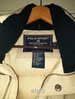 VINTAGE Polo Sport Sportsman Ralph Lauren Faux Fur Hooded Parka Jacket Mens Larg