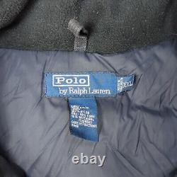 VINTAGE RARE Polo Ralph Lauren Black Iconic Thick Puffy Work Jacket XXL