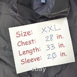 VINTAGE RARE Polo Ralph Lauren Black Iconic Thick Puffy Work Jacket XXL
