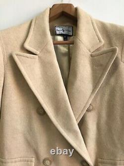 VINTAGE Ralph Lauren Camel Hair Polo Coat Double Breasted Top Coat Womens 8