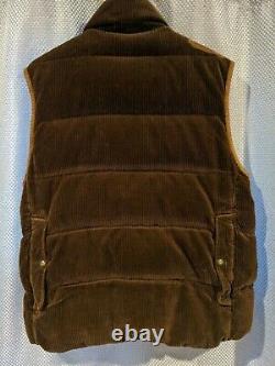 VINTAGE Ralph Lauren Polo Down Feather Corduroy Hunting Vest Excellent Cond LG