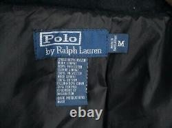 VINTAGE Ralph Lauren Polo Jacket Men Medium Black Pony Down Puffer Zip Casual