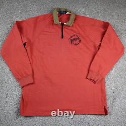 VINTAGE Ralph Lauren Polo Shirt Mens Large Orange Catch And Release Sportsman