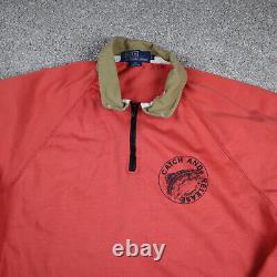 VINTAGE Ralph Lauren Polo Shirt Mens Large Orange Catch And Release Sportsman